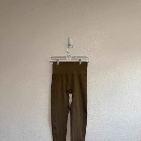 Set Active Sculptflex Penny Brown Leggings Small Seamless Ribbed High Waist - Picture 3 of 8